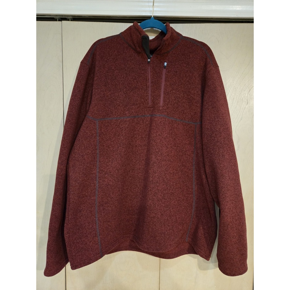 Eddie Bauer 1/4 Zip Fleece Pullover Mens XL Red Long Sleeve Outdoor Pullover